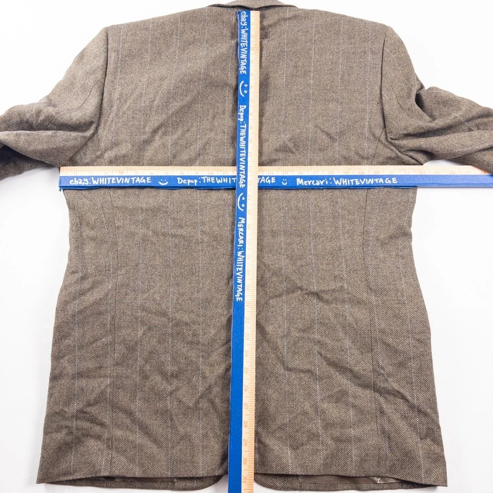 Ermenegildo Zegna Sport Coat Mens 46R Brown Wool Tweed‎ Blazer Italian Designer
